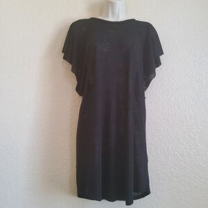 Billabong Ruffle Knit Tonic Long Top Size M Black New